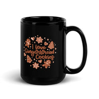 I Love Gingerbread Cookies Black Glossy Mug