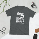 Diving Makes Me Happy Short-Sleeve Unisex T-Shirt