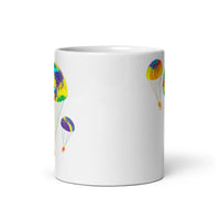 Colorful Parachutes White glossy mug