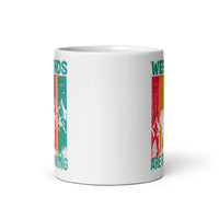 Weekends are for Hiking White glossy mug