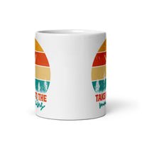 Take Me to the Mountains White glossy mug