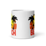 Beach White glossy mug