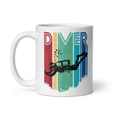 Diver White glossy mug