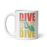 Dive Dive Dive White glossy mug