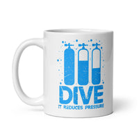 Dive (It Reduces Pressure) White glossy mug