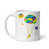 Colorful Parachutes White glossy mug