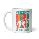 Weekends are for Hiking White glossy mug