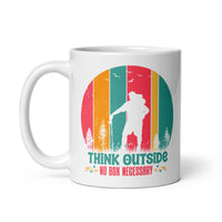 Think Outside (No Box Necessary) White glossy mug