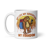 My Life My Adventure My Freedom White glossy mug