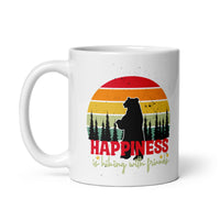 Happiness is Hiking With Friends White glossy mug