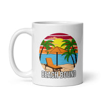 Beach Bound White glossy mug