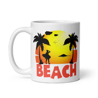 Beach White glossy mug