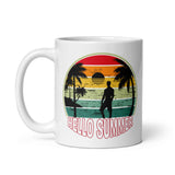 Hello Summer White glossy mug