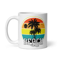 Beach White glossy mug