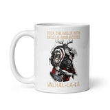 Deck the Halls With Skulls and Bodies Valhalla White glossy mug