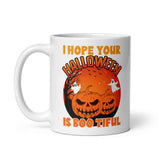 I Hope Your Halloween is Bootiful White glossy mug