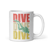 Dive Dive Dive White glossy mug