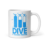 Dive (It Reduces Pressure) White glossy mug