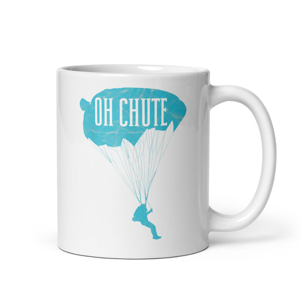 Oh Chute (Option 2) White glossy mug