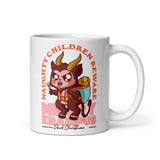 Naughty Children Beware (Krampus) White glossy mug