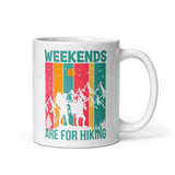 Weekends are for Hiking White glossy mug