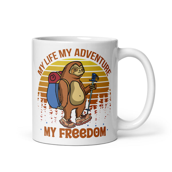 My Life My Adventure My Freedom White glossy mug