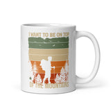 On Top of the Mountains White glossy mug