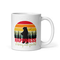 Happiness is Hiking With Friends White glossy mug