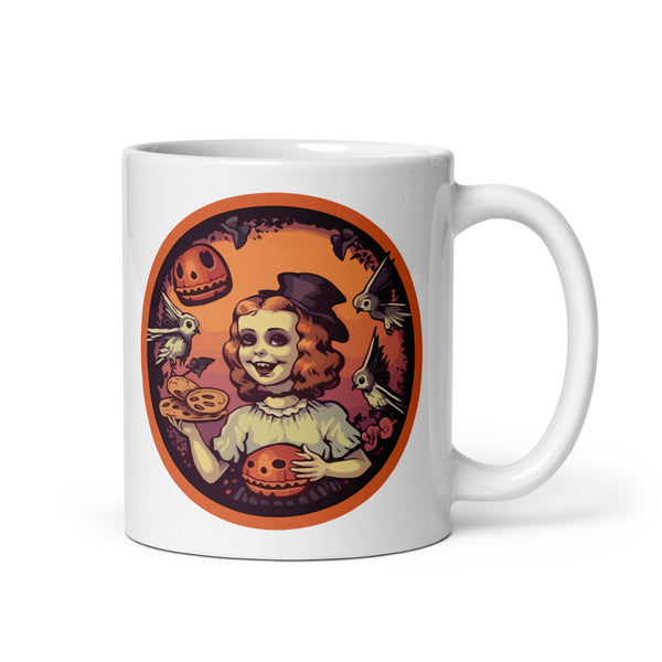 Retro Ghoul 19 White glossy mug