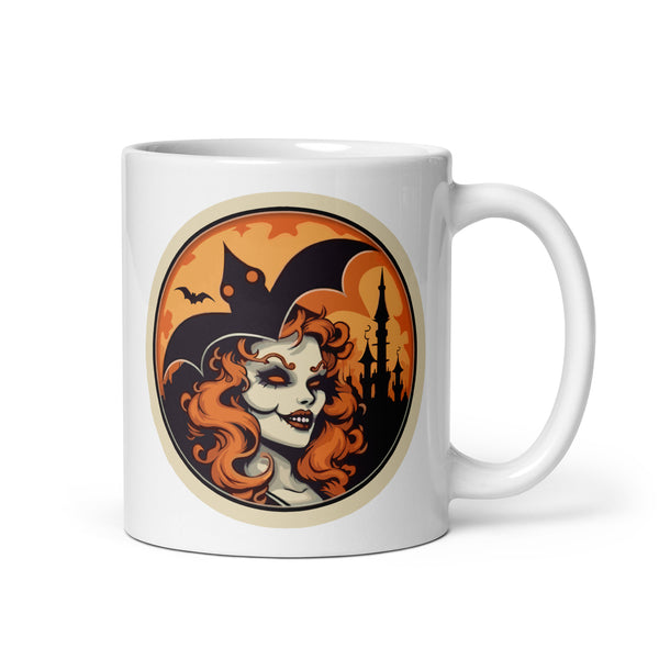 Retro Ghoul 13 White glossy mug