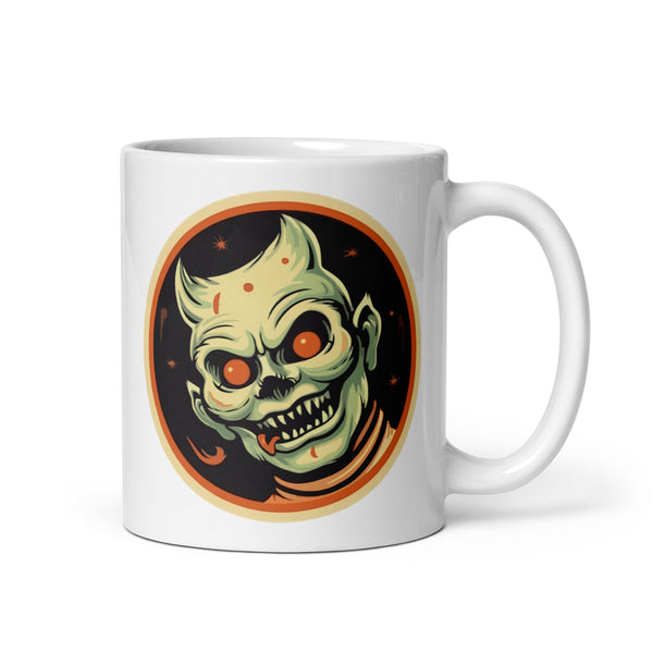 Retro Ghoul 7 White glossy mug