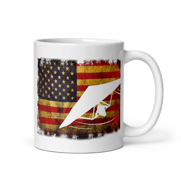 USA Hang Gliding White glossy mug