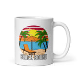 Beach Bound White glossy mug