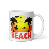 Beach White glossy mug