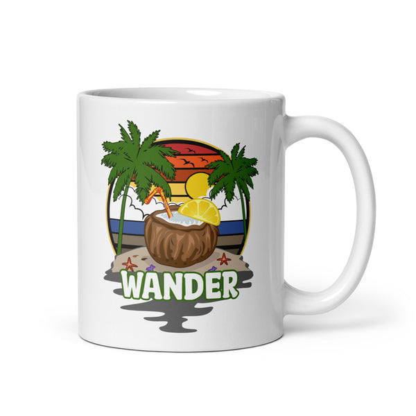 Wander White glossy mug