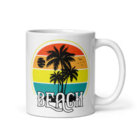 Beach White glossy mug