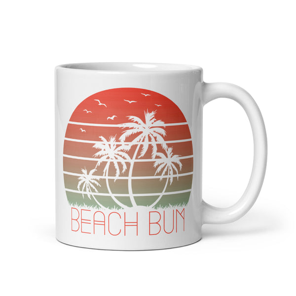 Beach Bum White glossy mug