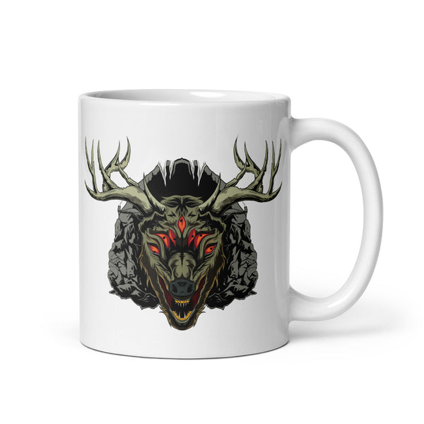 Horror Reindeer 4 White glossy mug