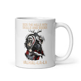 Deck the Halls With Skulls and Bodies Valhalla White glossy mug