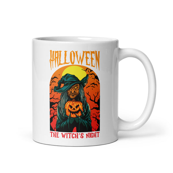 Halloween The Witch's Night White glossy mug