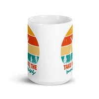 Take Me to the Mountains White glossy mug