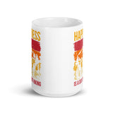 Happiness is a Day Spent Hiking White glossy mug