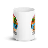 Beach Bound White glossy mug