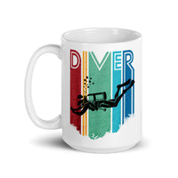 Diver White glossy mug