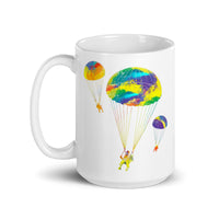 Colorful Parachutes White glossy mug