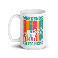 Weekends are for Hiking White glossy mug