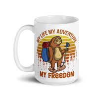 My Life My Adventure My Freedom White glossy mug