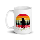 Happiness is Hiking With Friends White glossy mug