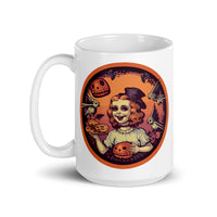 Retro Ghoul 19 White glossy mug