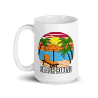 Beach Bound White glossy mug